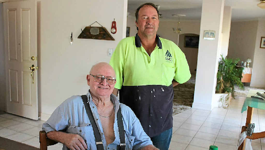 Jimmy Kerlin with his neighbour Stan Sandy, who often keeps a watchful eye on him. Jimmy Kerlin with his neighbour Stan Sandy, who often keeps a watchful eye on him.